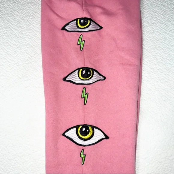 Forever 21 Mens Pink Embroidered Sweatpants, Size L - Picture 4 of 13